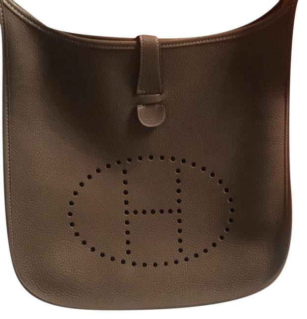 Hermes Evelyne Lll Gm Etoupe Leather Messenger Bag