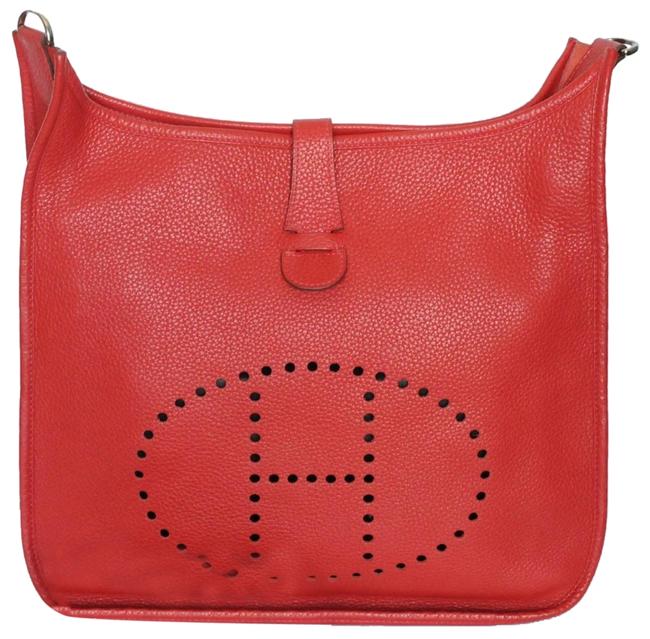 Hermes Evelyne Togo 3 Pm 29cm 2011 Red Leather Shoulder Bag
