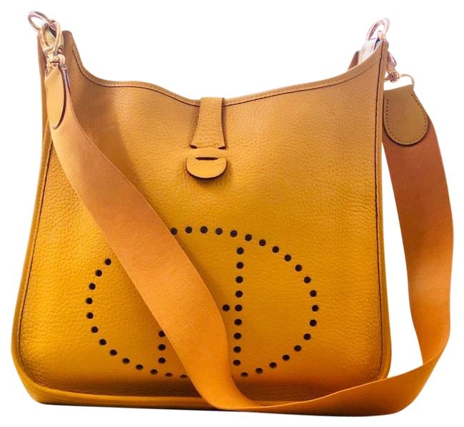 Hermes Evelyne Yellow Taurillon Leather Cross Body Bag