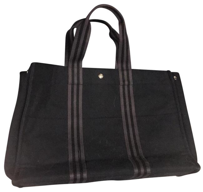 Hermes Fabric Black Tote