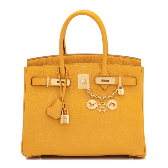 Hermes Feu Orange 30cm Togo Birkin Gold Ghw Satchel Tote Bag Gorgeous