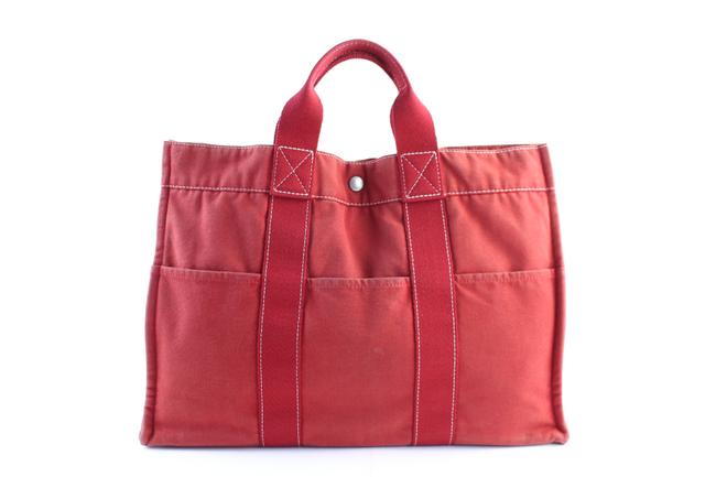 Hermes Fourre Tout 226436 Red Canvas Tote