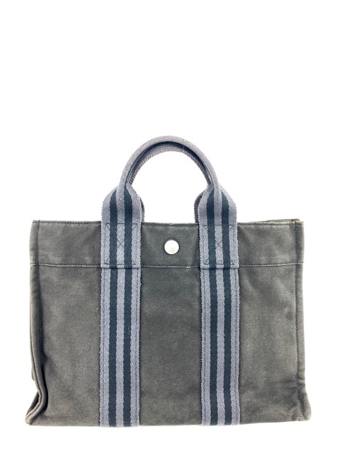 Hermes Fourre Tout Bag GreyBlack Pm 10her630 Grey Canvas Tote