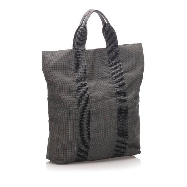 Hermes Fourre Tout Cabas Black Canvas Tote