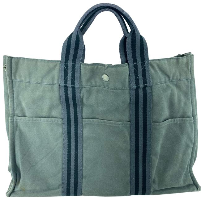 Hermes Fourre Tout Gm 11her623 Grey Canvas Tote