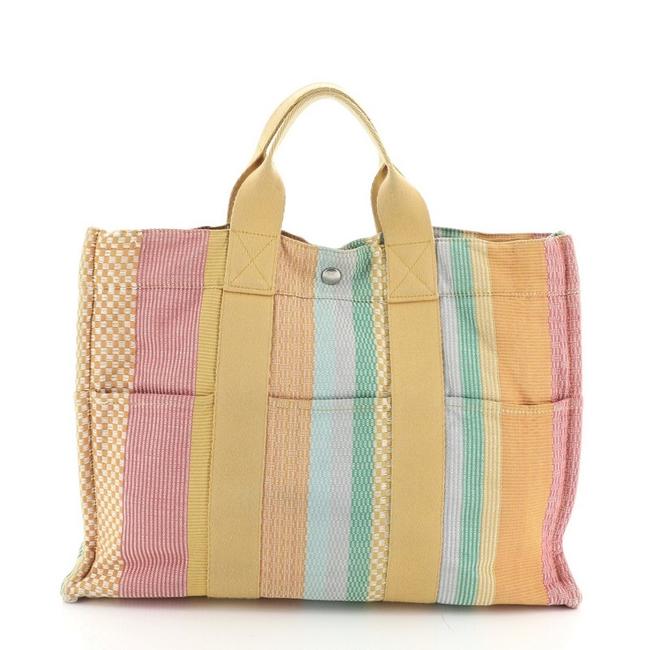 Hermes Fourre Tout Handbag Toile Mm Multicolor Canvas Tote