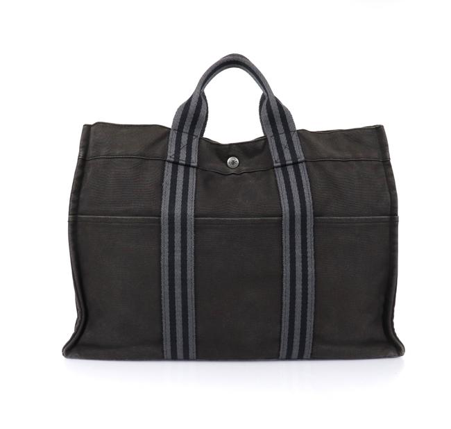 Hermes Fourre Tout Mm Gray Canvas Tote