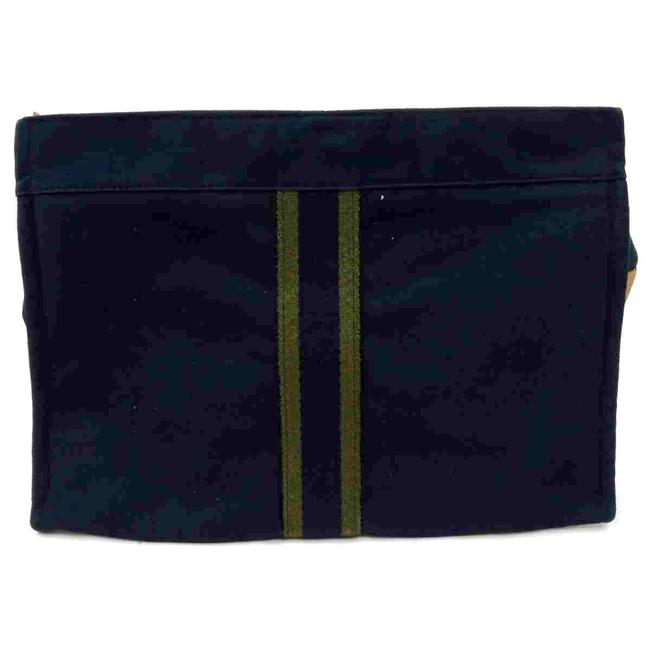 Hermes Fourre tout Navy Canvas #6357h47 Blue Clutch