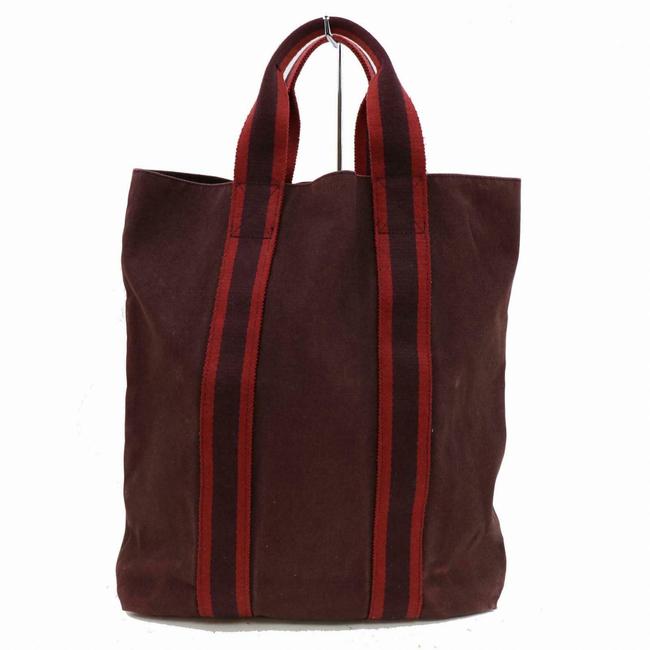 Hermes Fourre Tout Tall 870502 Brown Canvas Tote