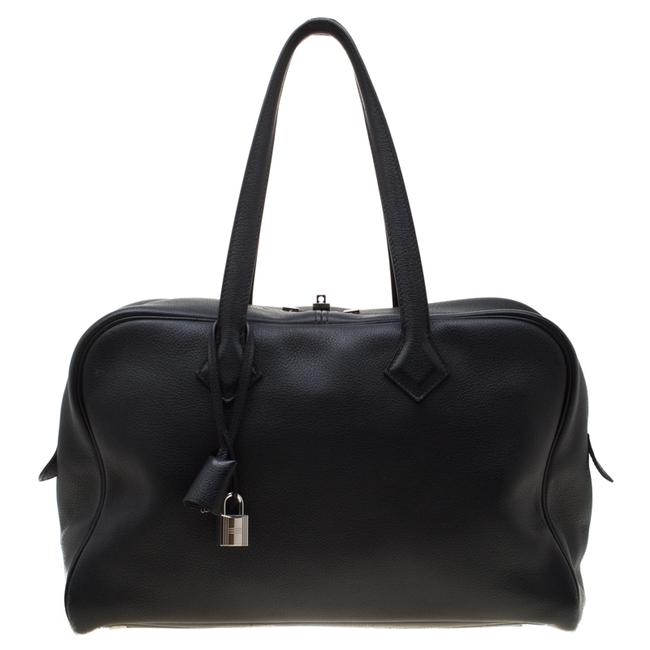 Hermes Fourre Tout Victoria Ii 35 Black Leather Satchel