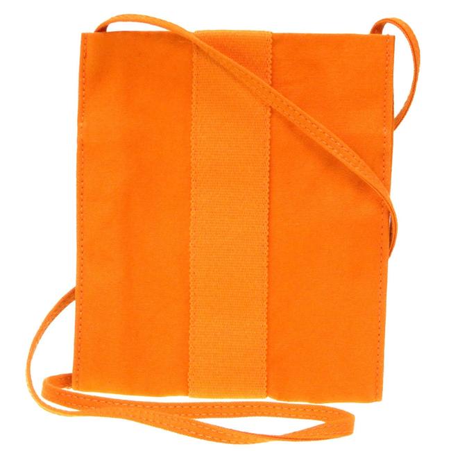 Hermes French Festival 2000 Honolulu Pochette Orange Canvas Shoulder Bag