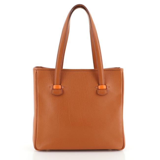 Hermes Galop Brown Orange Leather Tote