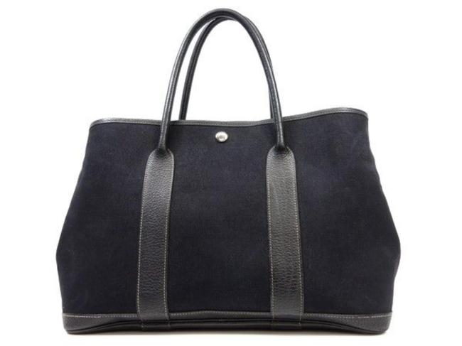 Hermes Garden Party 226583 Black Canvas Tote