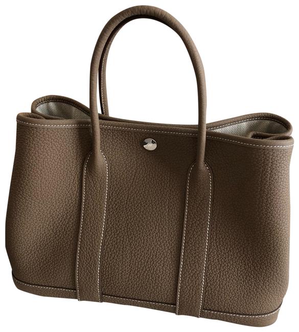 Hermes Garden Party 30 Etoupe Negonda Leather Tote