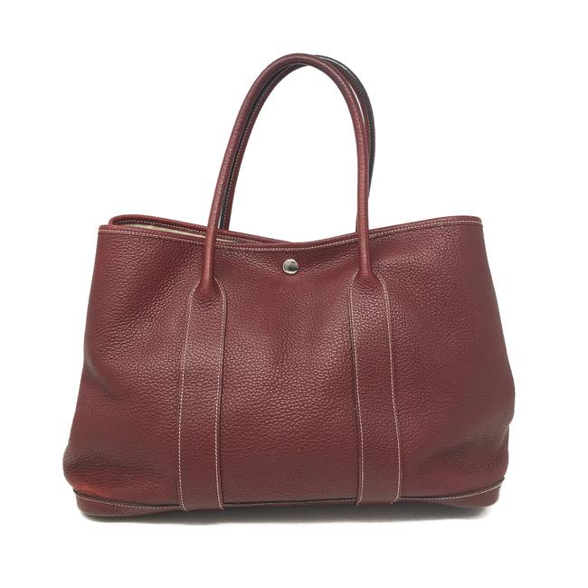 Hermes Garden Party 36 Burgundy Leather Tote