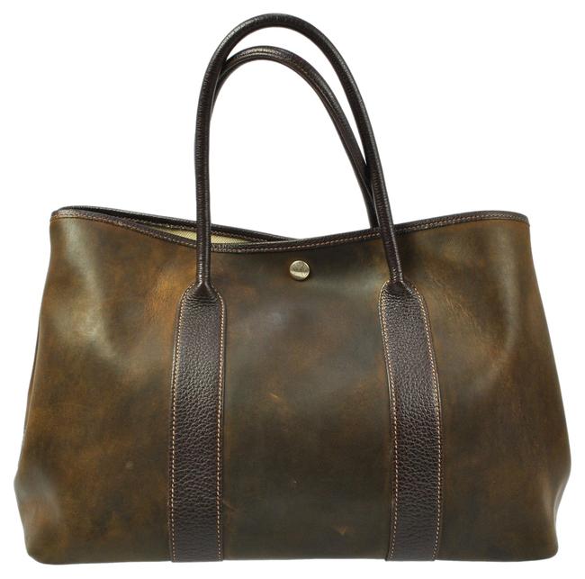 Hermes Garden Party Bag Amazonia Leather Brown France Tote
