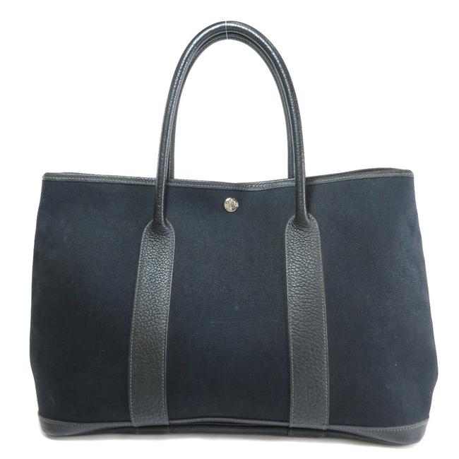 Hermes Garden Party Bag Pm Ladies Black Canvas Tote