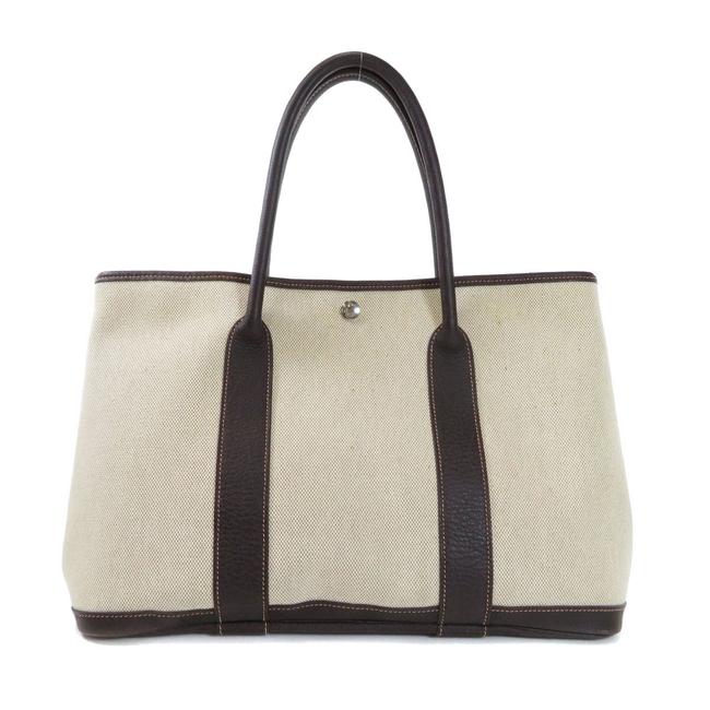 Hermes Garden Party Bag Pm Toile Ladies Brown Tote