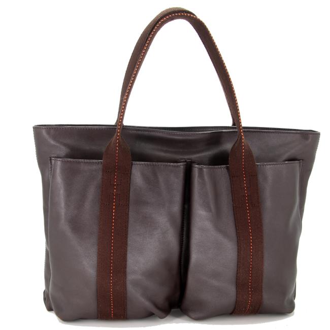 Hermes Garden Party Bag Tpm Brown Leather Tote