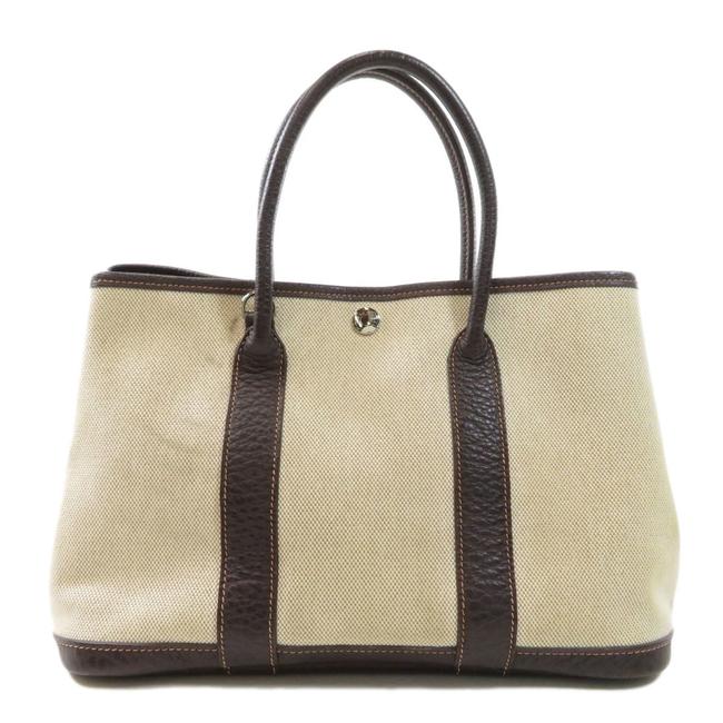 Hermes Garden Party Bag Tpm Toile Ladies BeigeBlackNaturalNatural Tote