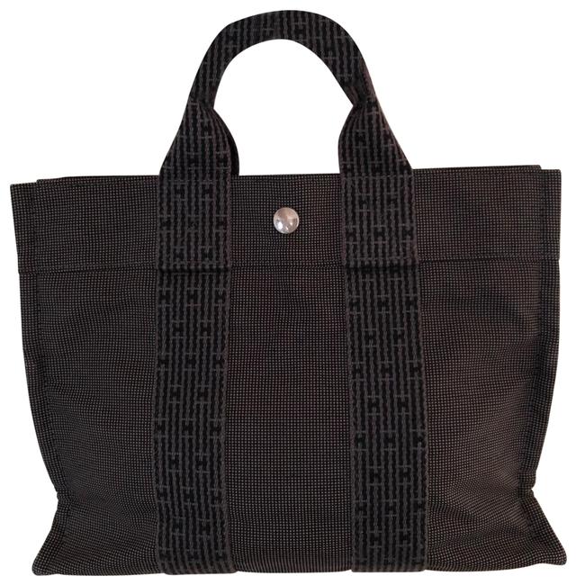 Hermes Hand Brown Canvas Tote