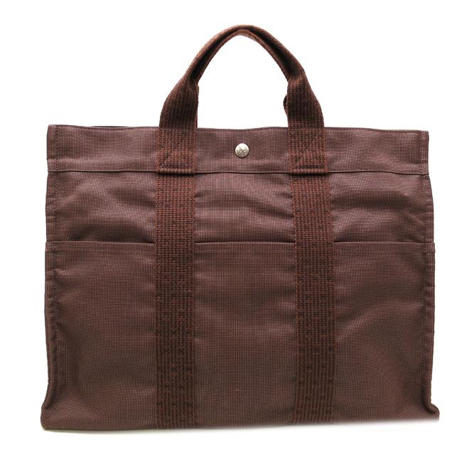 Hermes Her Line Mm Handbag Ladies Brown Canvas Satchel