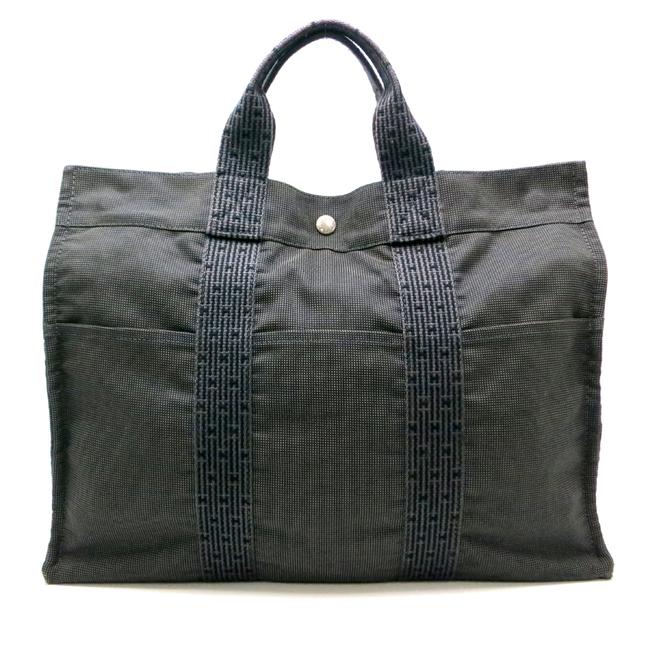 Hermes Her Line Mm Handheld Ladies GrayRed NylonCanvas Tote