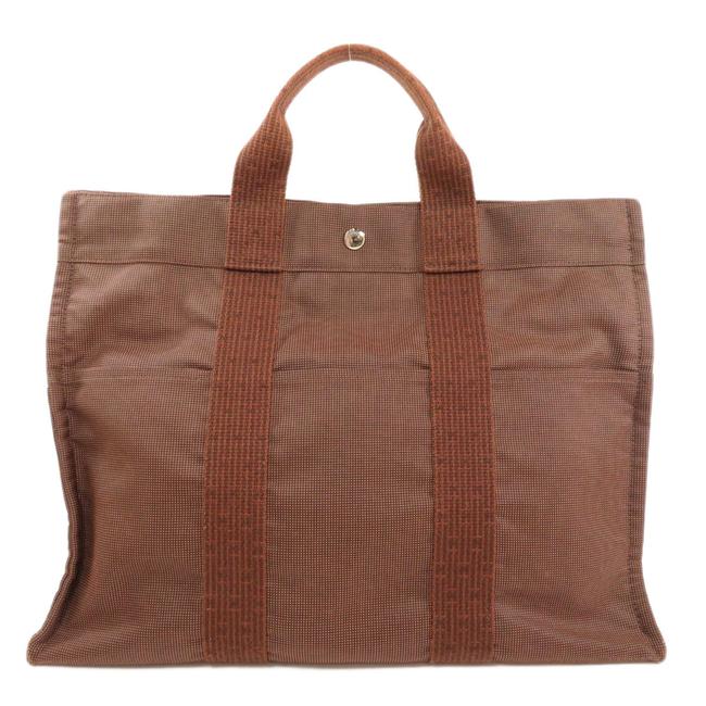 Hermes Her Line Mm Women Brown Canvas Tote
