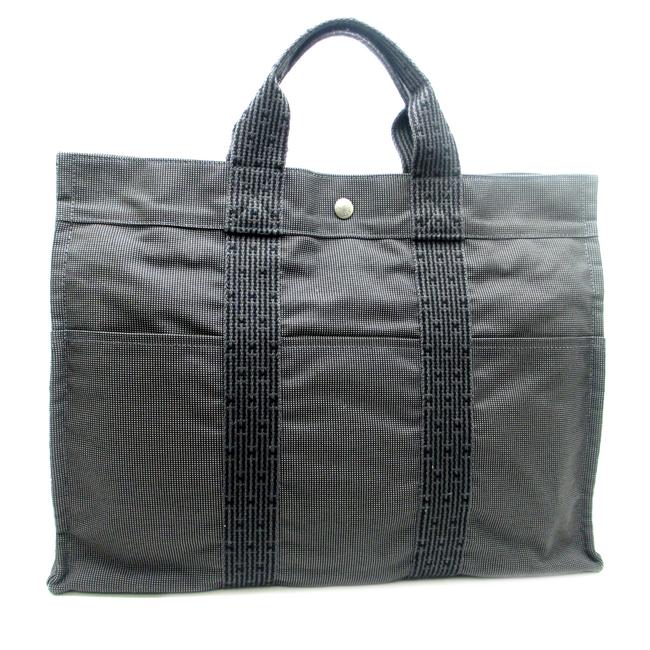 Hermes Her Line Womens Gray Canvas Tote