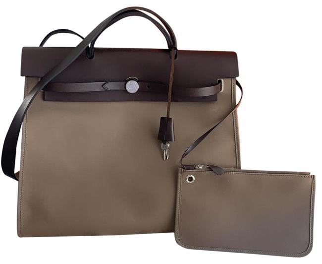 Hermes Herbag 39 Earth Canvas Satchel