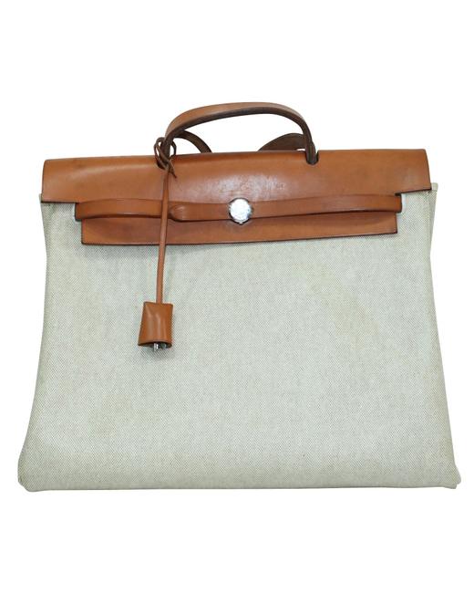 Hermes Herbag Beige Canvas Shoulder Bag