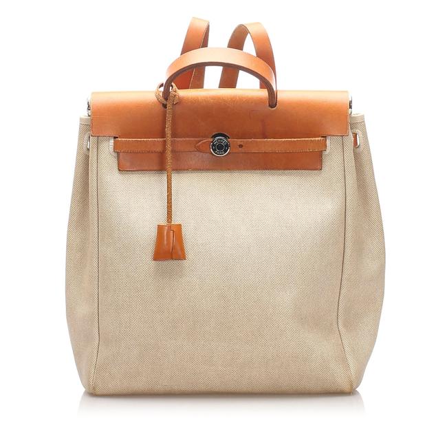 Hermes Herbag Brown Leather Backpack