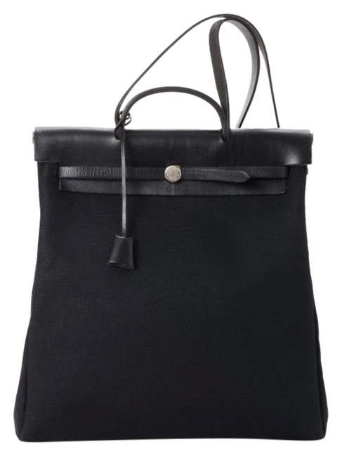 Hermes Herbag Toile Canvas and Leather Satchel