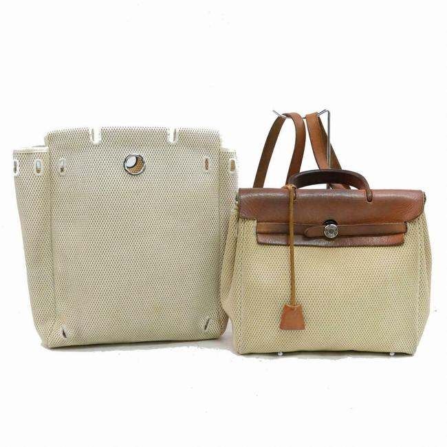 Hermes Herbag Toile Sac A Dos 2 in 1 871069 Beige Canvas Backpack