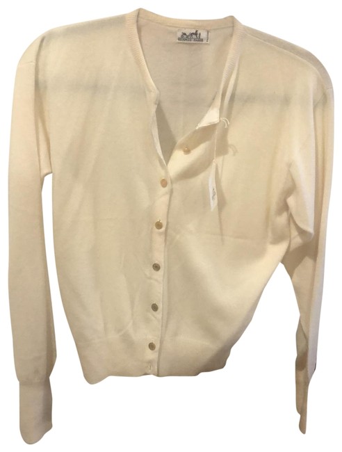 Hermes Ivory Cardigan 