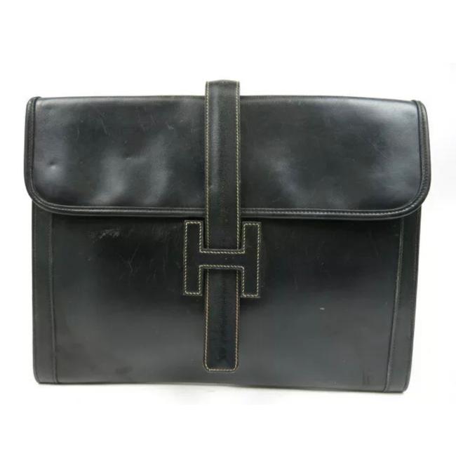 Hermes Jige Black Clutch