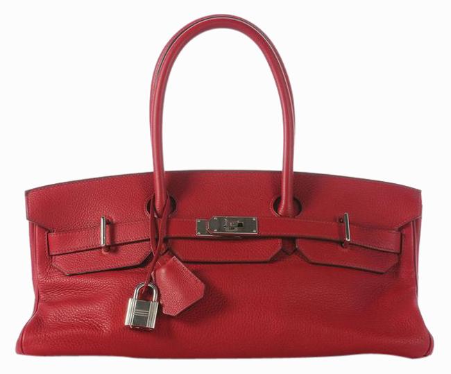 Hermes JPG Shoulder Birkin 42 Red Leather Satchel
