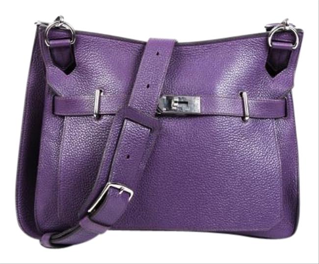 Hermes Jypsiere 34 Clemence Ultra Violet Leather Cross Body Bag