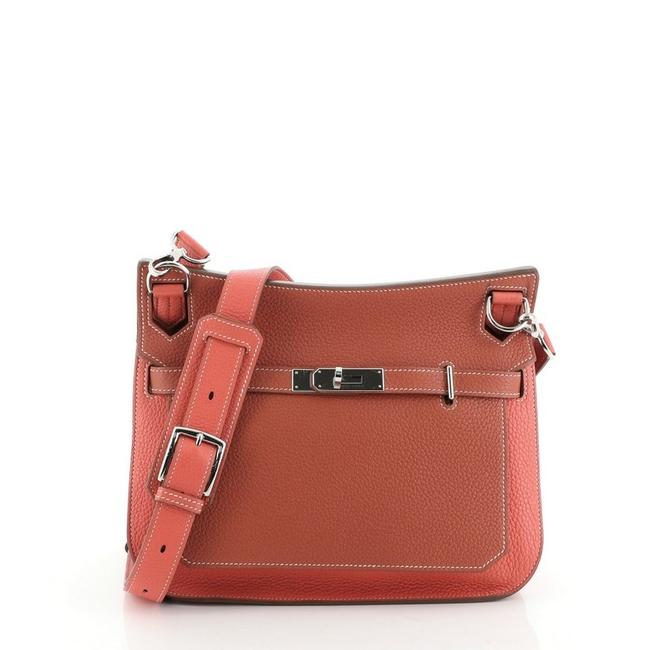 Hermes Jypsiere Bicolor Clemence 28 Red Leather Cross Body Bag