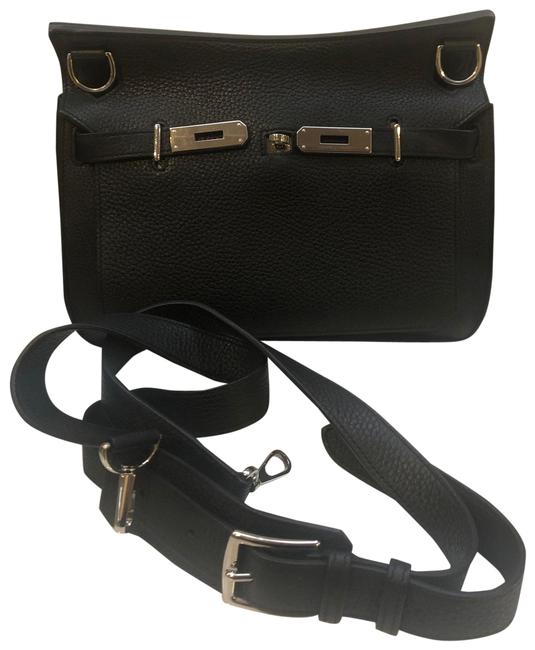Hermes Jypsiere Black Leather Cross Body Bag
