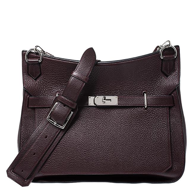 Hermes Jypsiere Bordeaux Togo Palladium Hardware 37 Leather Shoulder Bag