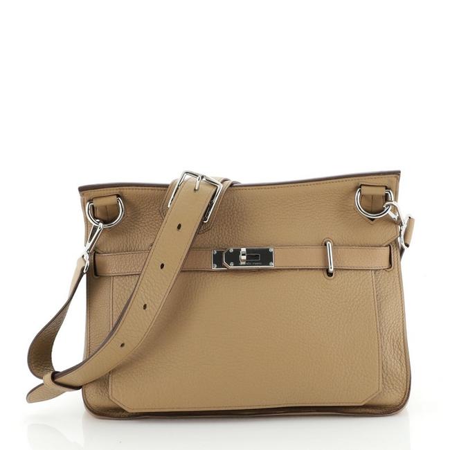 Hermes Jypsiere Clemence 34 Neutral Leather Messenger Bag