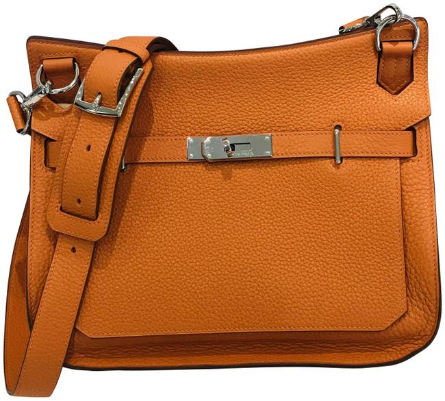 Hermes Jypsiere Taurillon Clemence 28 Orange Leather Shoulder Bag