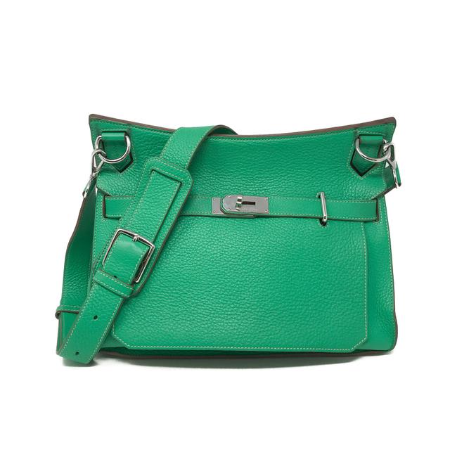 Hermes Jypsiere Clemence 34 Green Taurillon Leather Messenger Bag