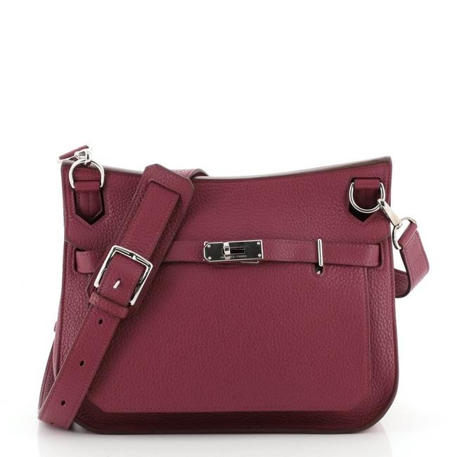 Hermes Jypsiere Togo 28 Pink Leather Cross Body Bag