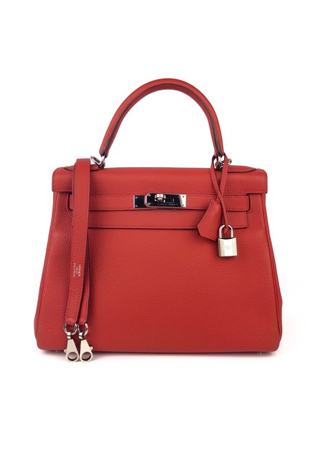 Hermes Kelly 28 Rouge Casaque Leather Shoulder Bag