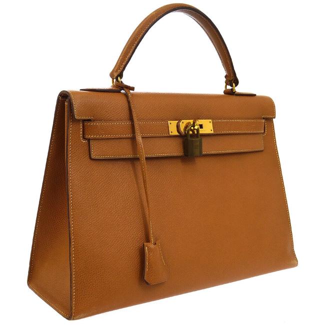 Hermes Kelly 32 Brown Veau Greine Couchevel Shoulder Bag