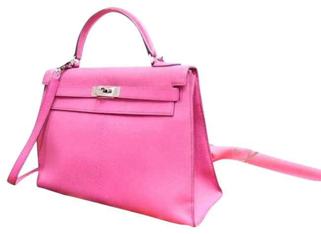 Hermes Kelly 32 Fuschia Pink Chevre Satchel