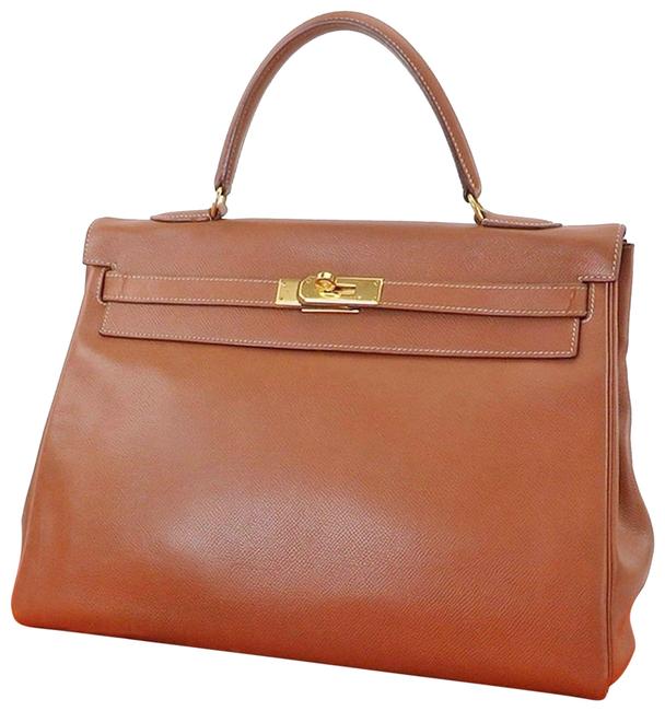 Hermes Kelly 35 Brown Calfskin Leather Shoulder Bag