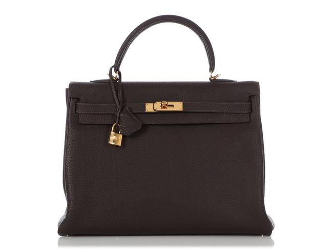 Hermes Kelly 35 Brown Leather Shoulder Bag